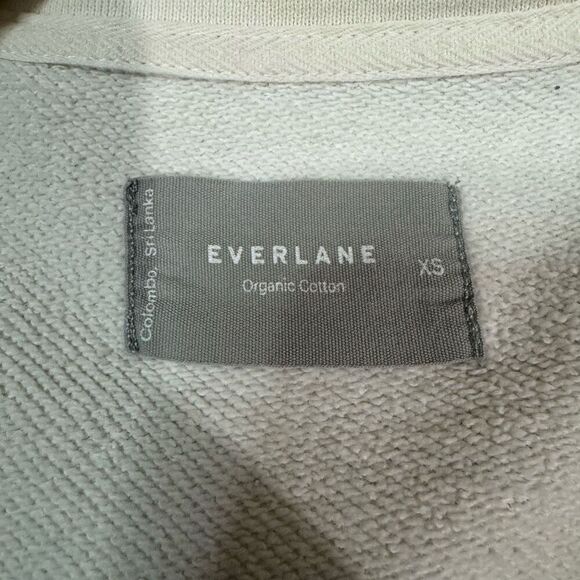 Everlane Women's XS The Track Half Zip Sweatshirt Bone White 100% Organic Cotton - Picture 2 of 7